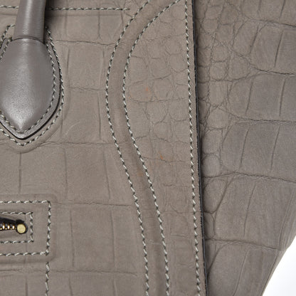 Celine Crocodile Embossed Nubuck Large Phantom Luggage Grey 10 of 18