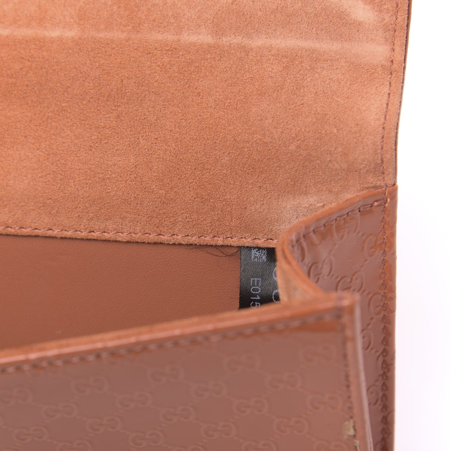 Patent Microguccissima Small Broadway Clutch Sun Orange