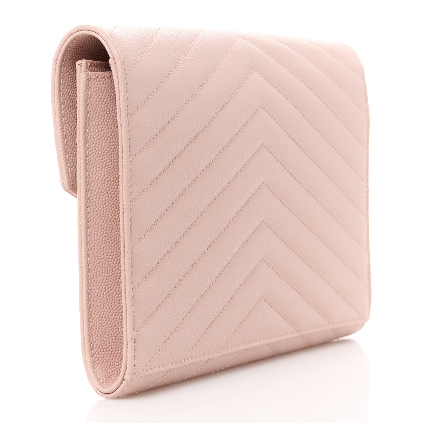Grain De Poudre Matelasse Chevron Monogram Envelope Clutch Pink