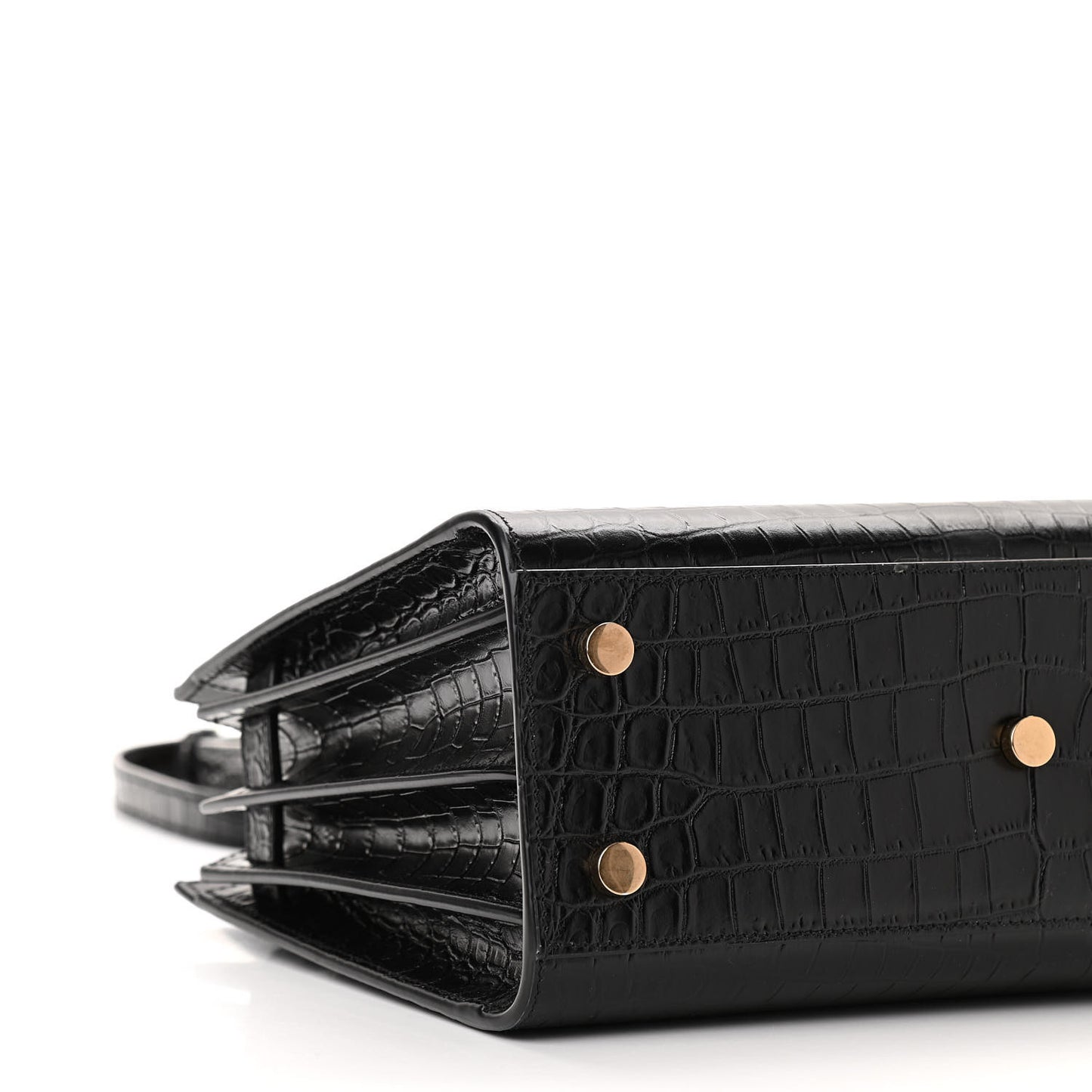 Calfskin Crocodile Embossed Baby Sac De Jour Black