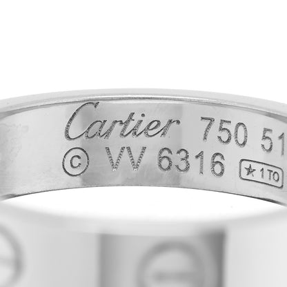 Cartier 18K White Gold Diamond 4mm LOVE Wedding Band Ring 51 5.75 4 of 4