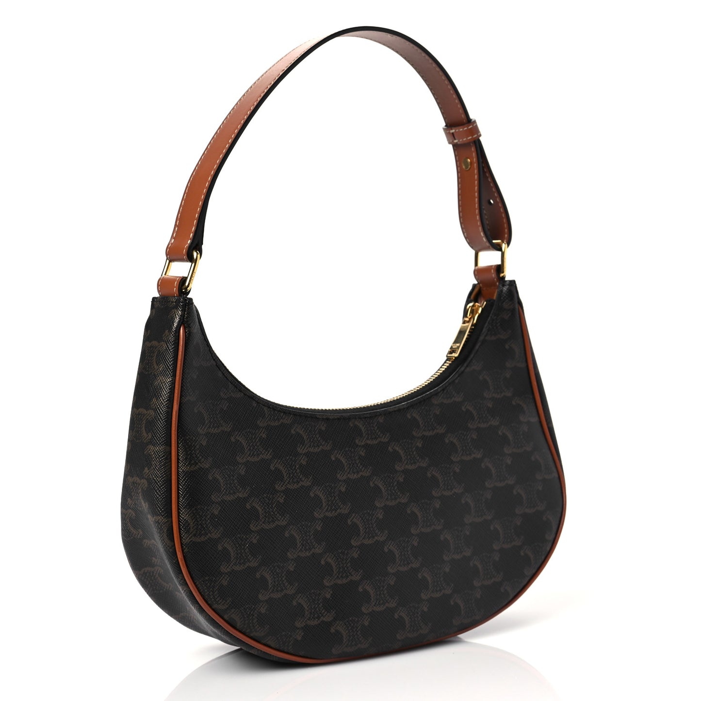 Triomphe Canvas Calfskin Ava Shoulder Bag Tan