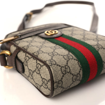 Gucci GG Supreme Monogram Web Mini Ophidia Messenger Brown 8 of 9