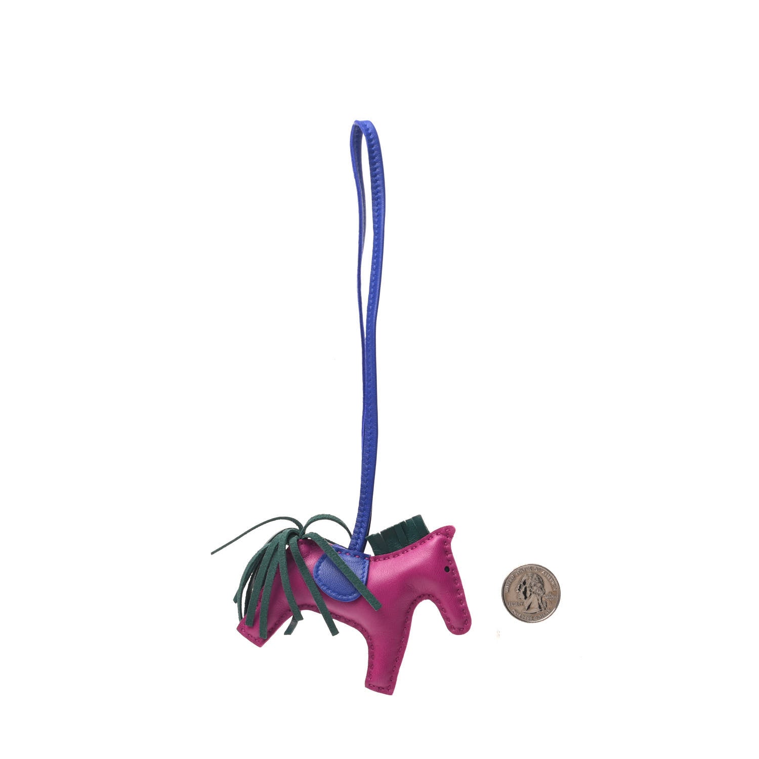 Hermes Milo Lambskin Grigri Rodeo Horse Bag Charm PM Rose Pourpre Bleu Electrique Malachite 2 of 6