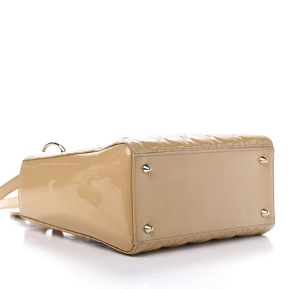 Christian Dior Patent Cannage Medium Lady Dior Beige 6 of 19