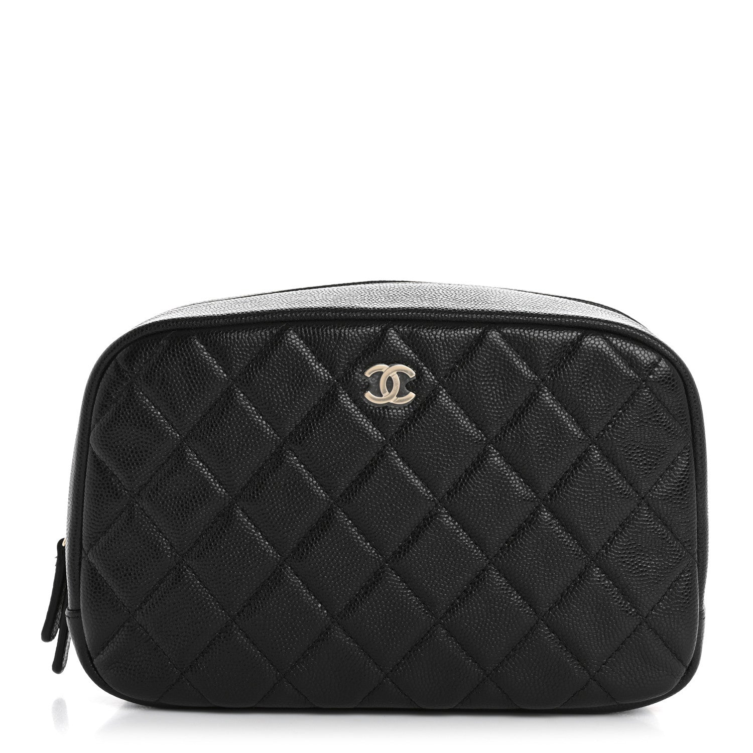 Chanel Caviar Quilted Curvy Pouch Cosmetic Case Black 1 of 8