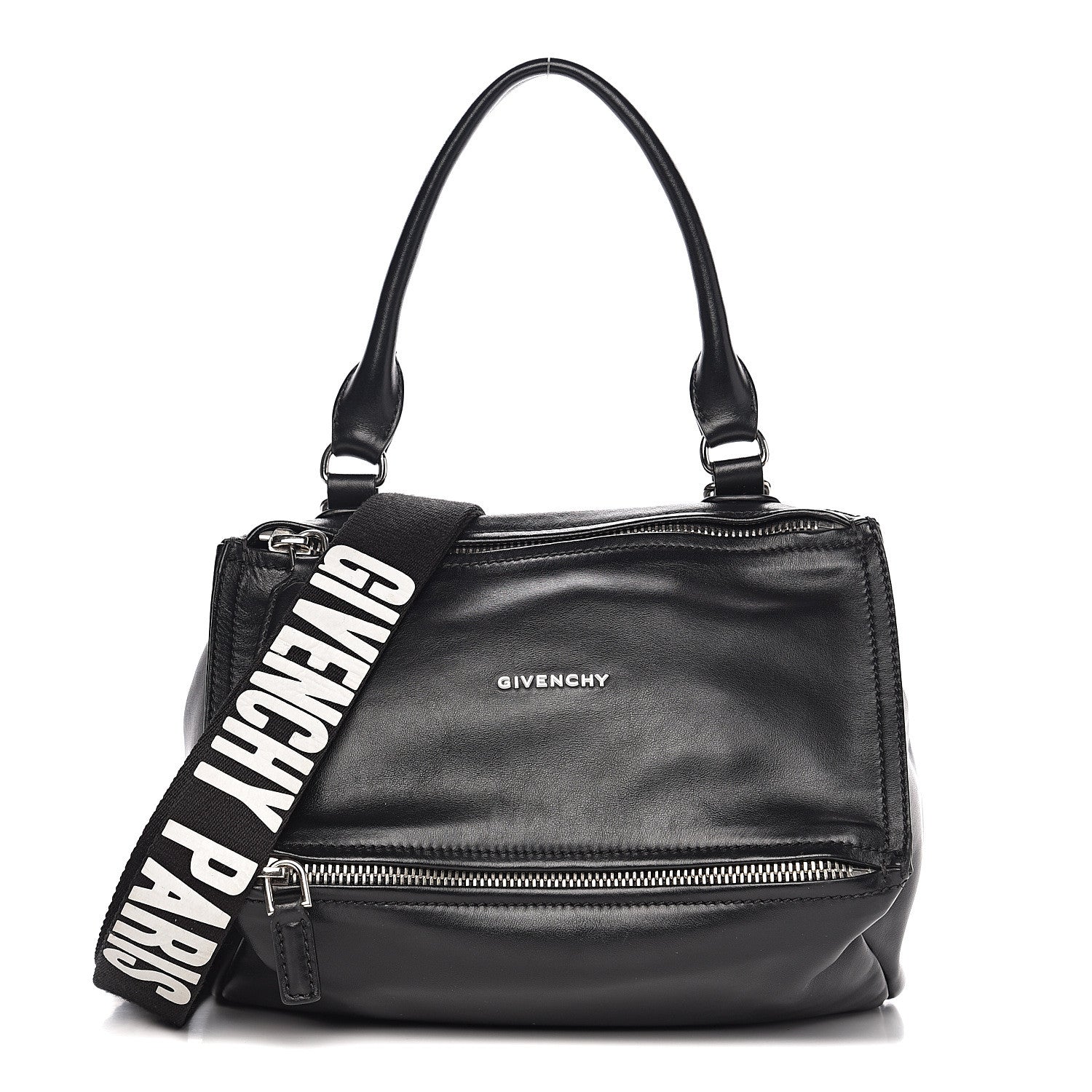 Givenchy Calfskin Medium Pandora Logo Strap Black 1 of 9