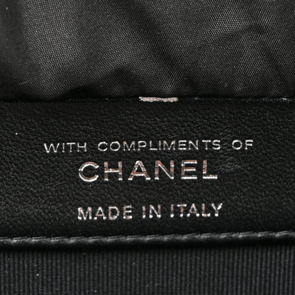 Chanel Jersey Fabric Quilted Foldable Tote With Chain Black Multicolor 10 of 18