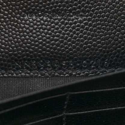 Saint Laurent Grain De Poudre Matelasse Chevron Monogram Envelope Chain Wallet Black 8 of 13