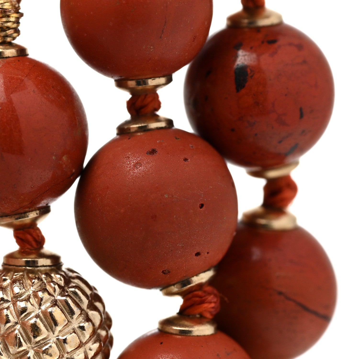 Chanel Beaded Multistrand Drop CC Bracelet Golden Red 5 of 5