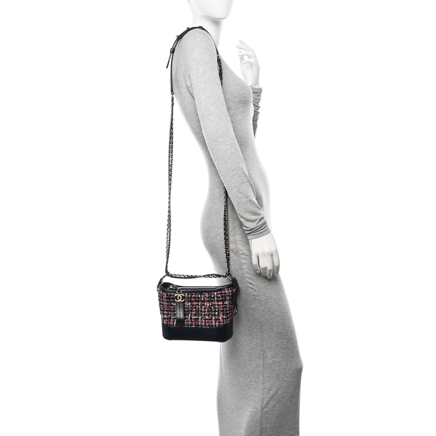 Tweed Calfskin Small Gabrielle Hobo Multi