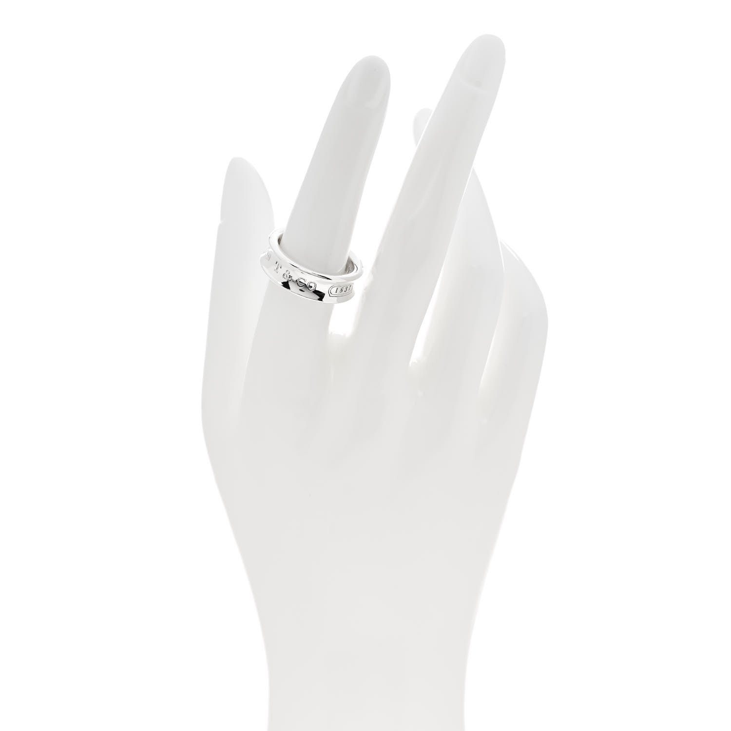 Tiffany Sterling Silver 1837 Band Ring 54 7 2 of 5