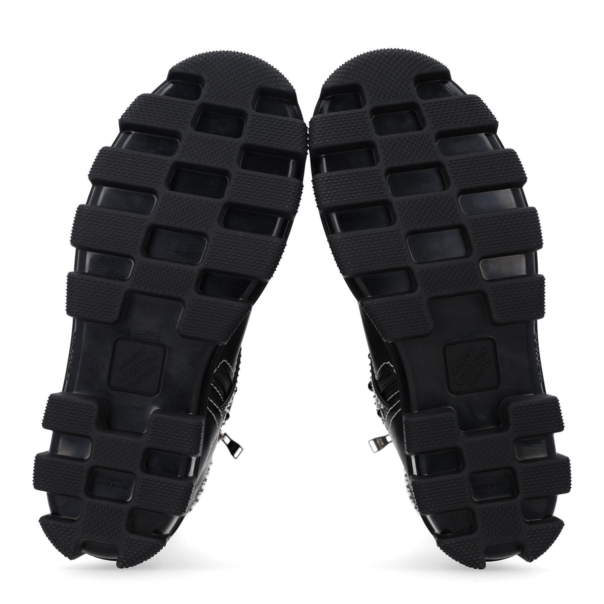 Louis Vuitton Calfskin Studded Mens Checker Mid Boot 10.5 Black 7 of 10