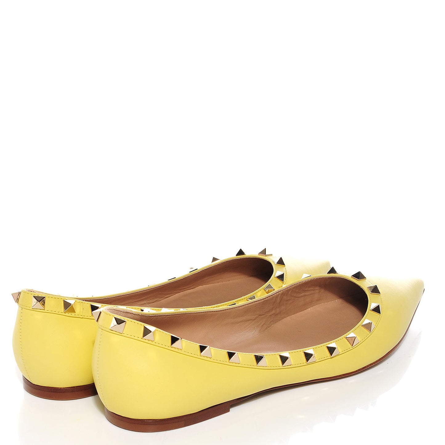 Nappa Rockstud Ballerina Flats Yellow 40.5