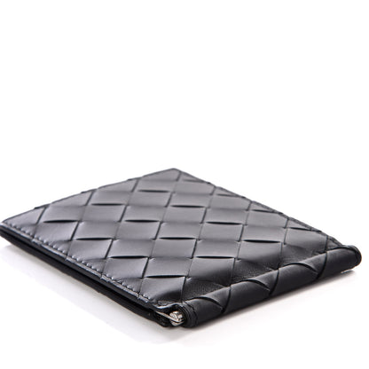 Bottega Veneta Nappa Maxi Intrecciato Bi-Fold Money Clip Wallet Black 6 of 9