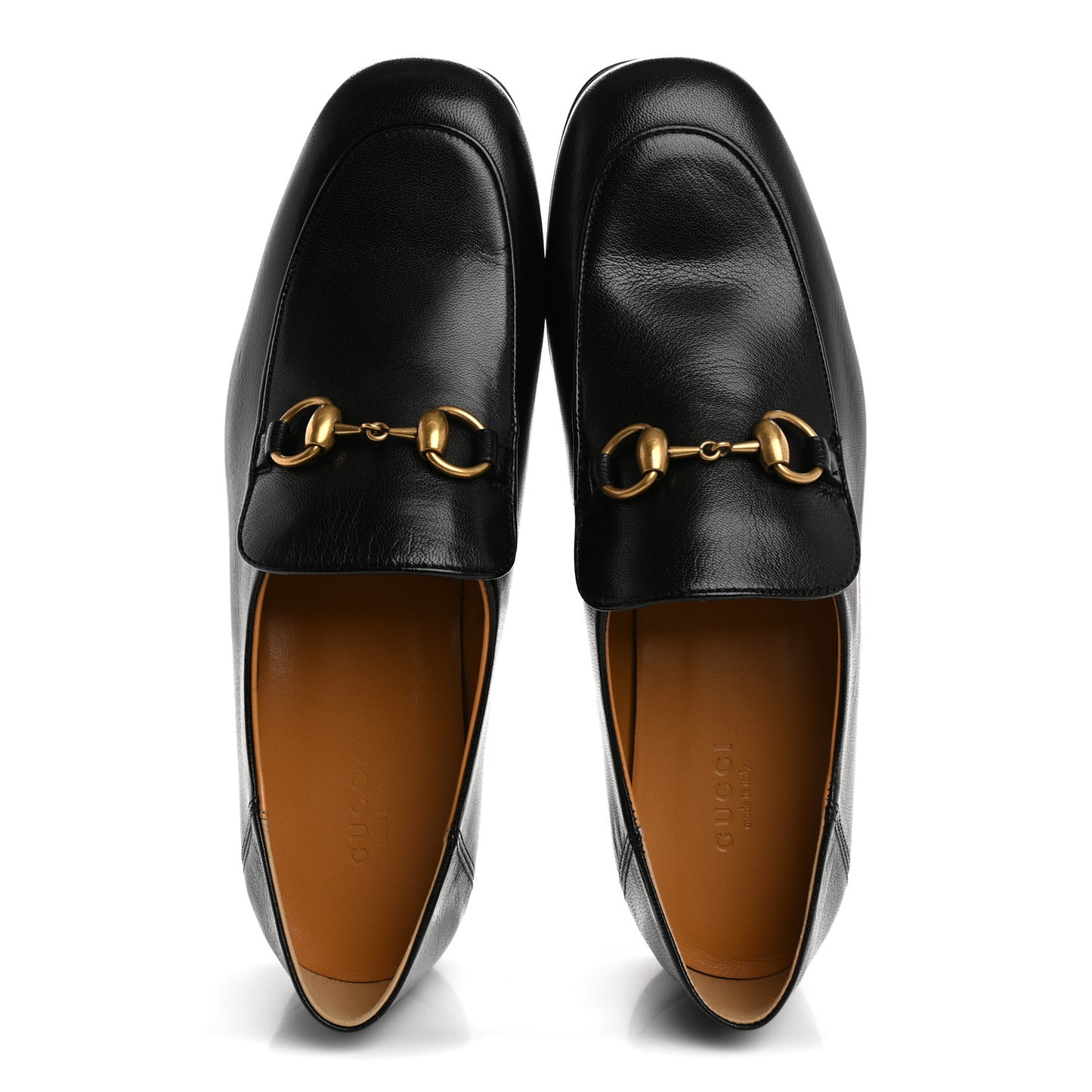 Goatskin Womens Horsebit Mid-Heel Loafers 39 Black