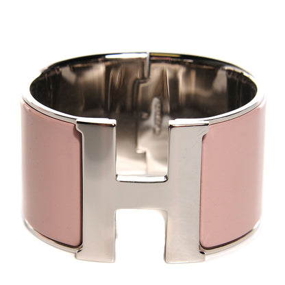 Hermes Enamel Extra Wide Clic Clac H Bracelet GM Rose Poudre 1 of 6