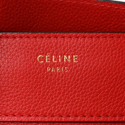 Celine Drummed Calfskin Mini Luggage Coquelicot 7 of 12