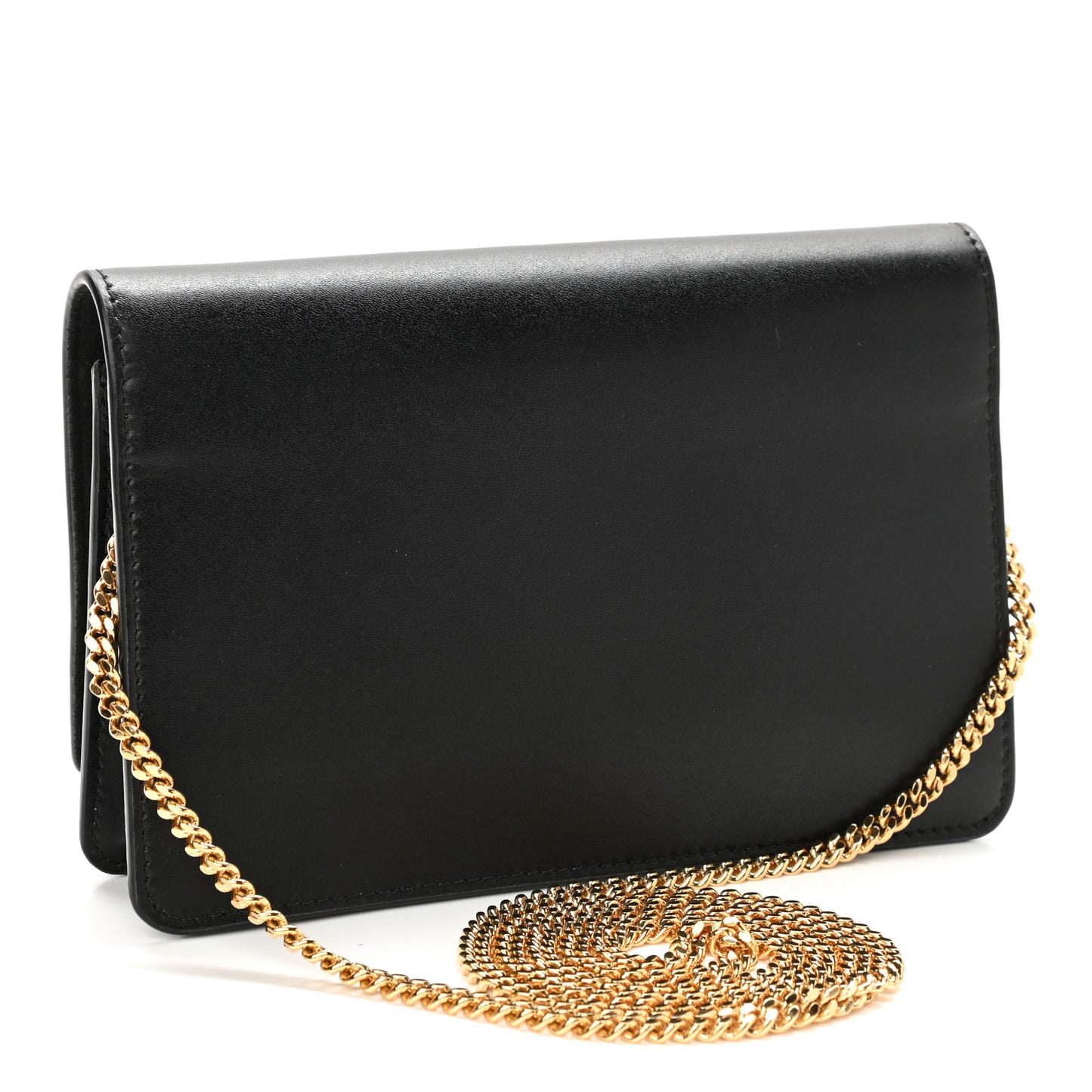 Vitello Liberty Fun Fair Metal Studded Tube Wallet on Chain Black Multicolor