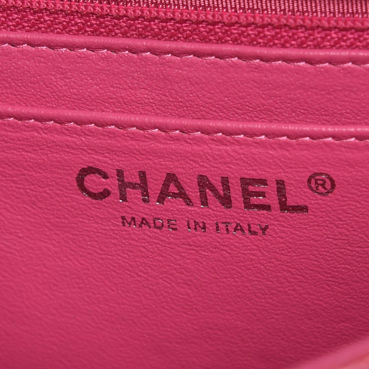 Patent Quilted Mini Square Flap Fuchsia