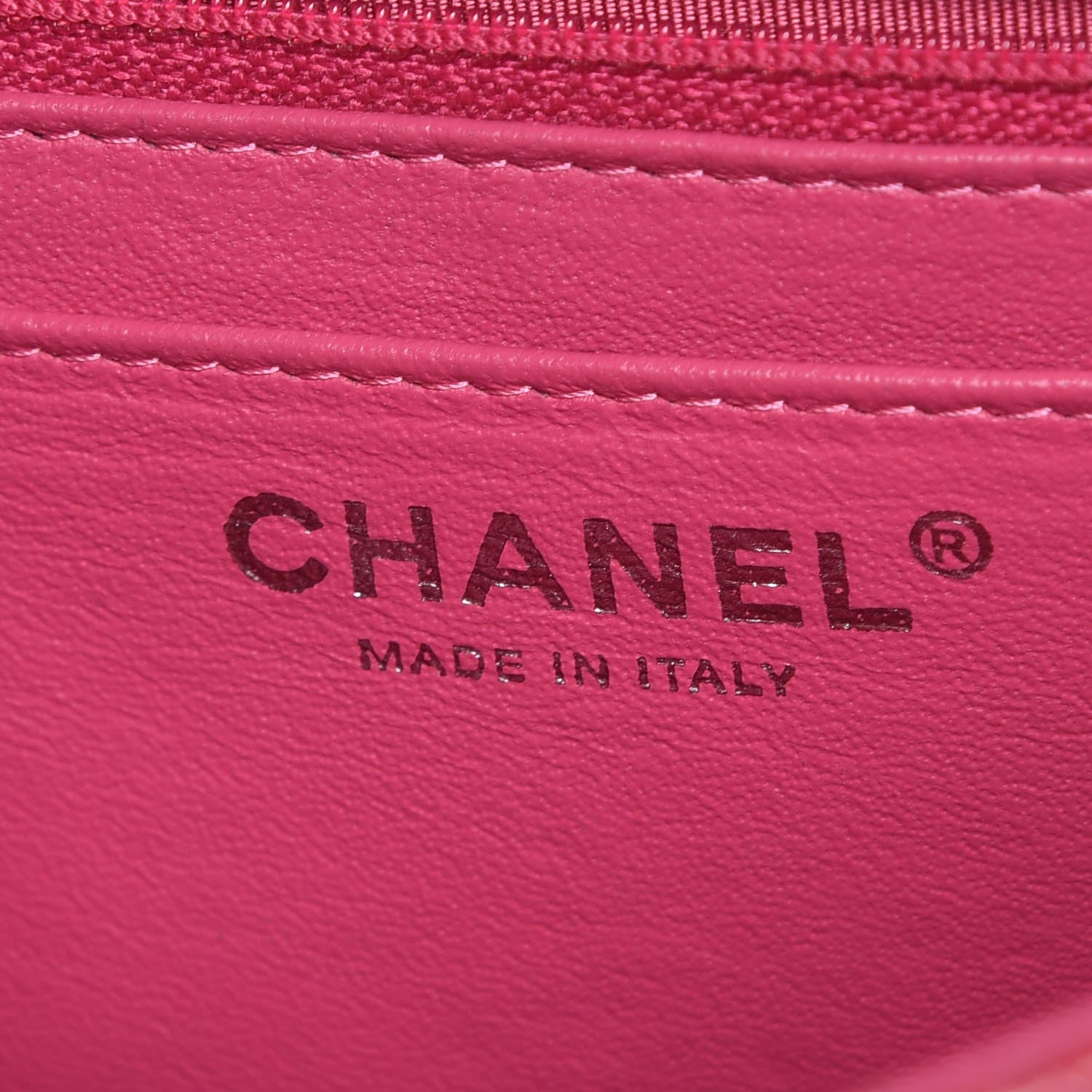 Chanel Patent Quilted Mini Square Flap Fuchsia 9 of 10