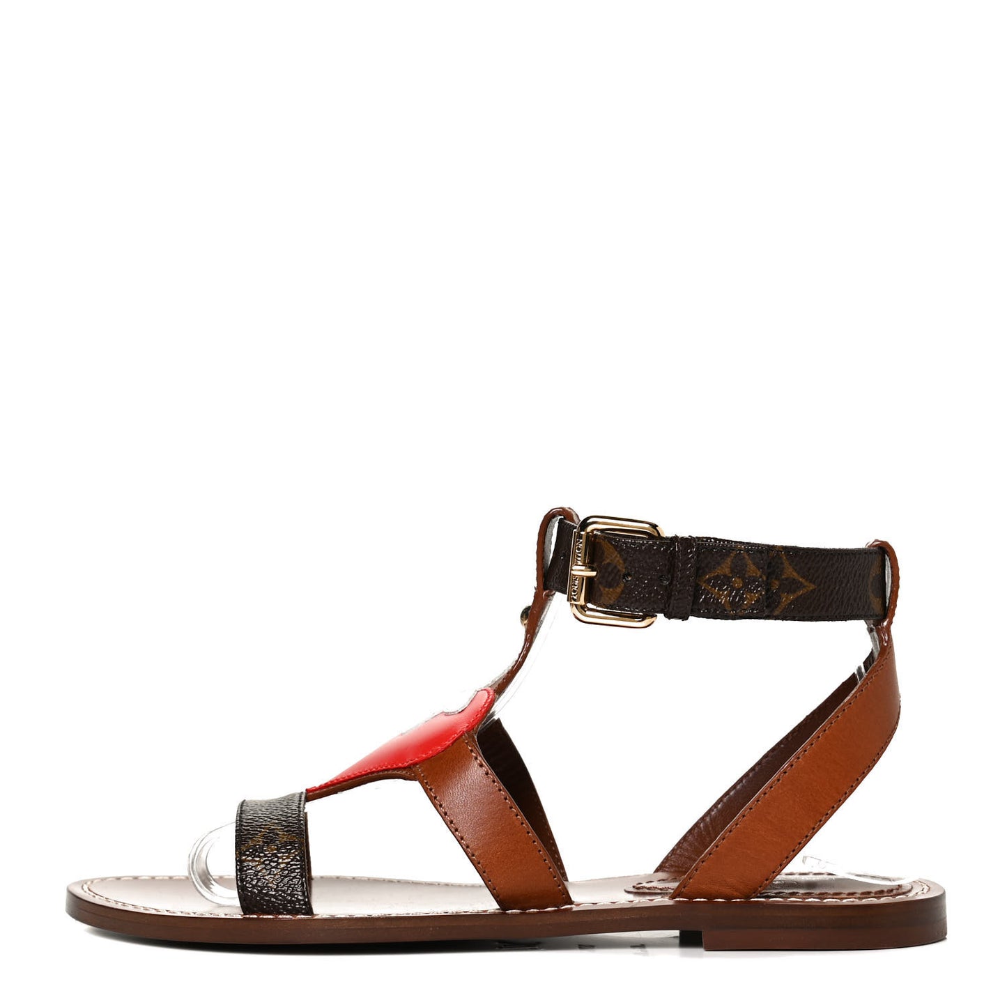 Calfskin Game On Playful Flat Sandals 37.5 Brown