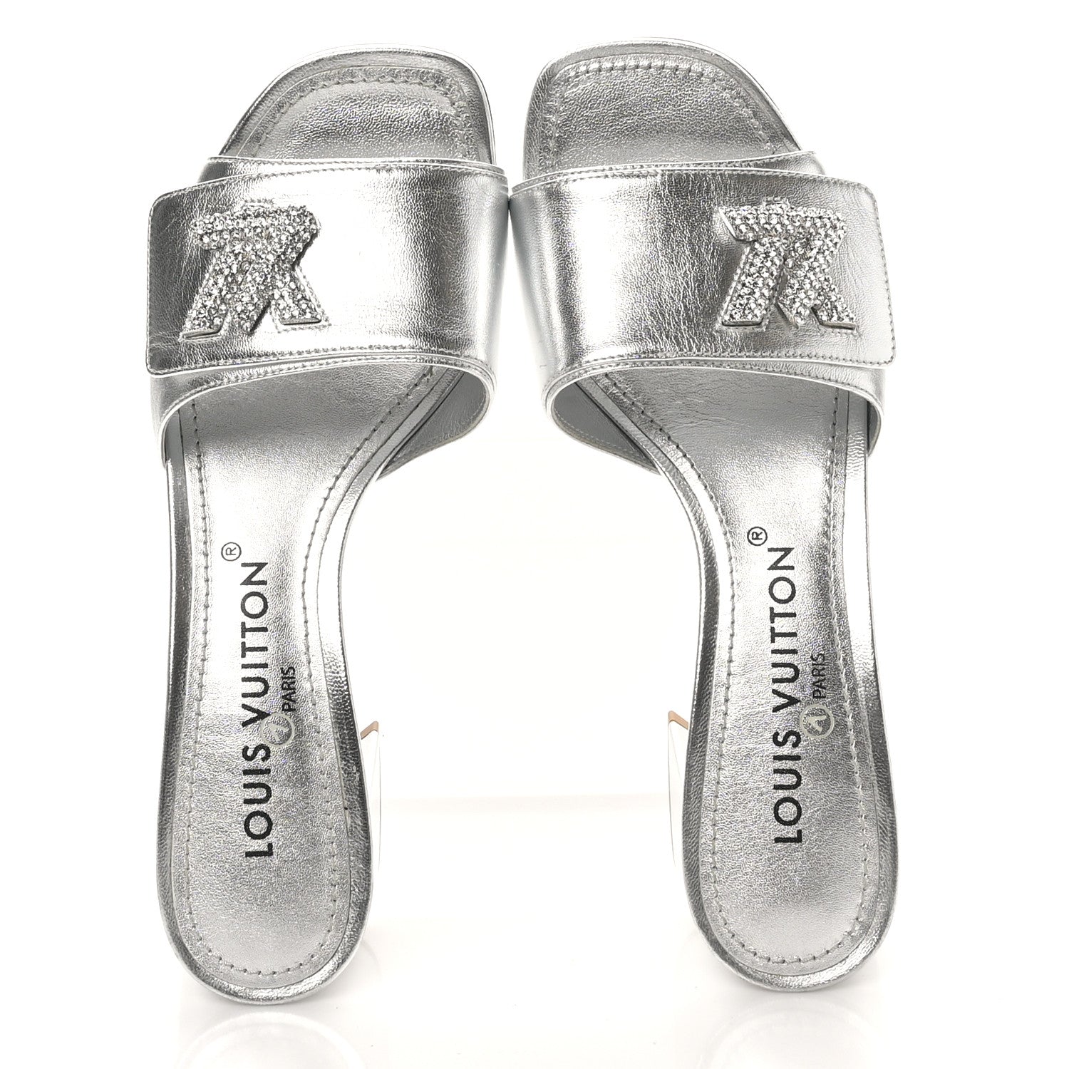 Louis Vuitton Metallic Calfskin Shake 5.5cm Mule 36.5 Silver 2 of 10