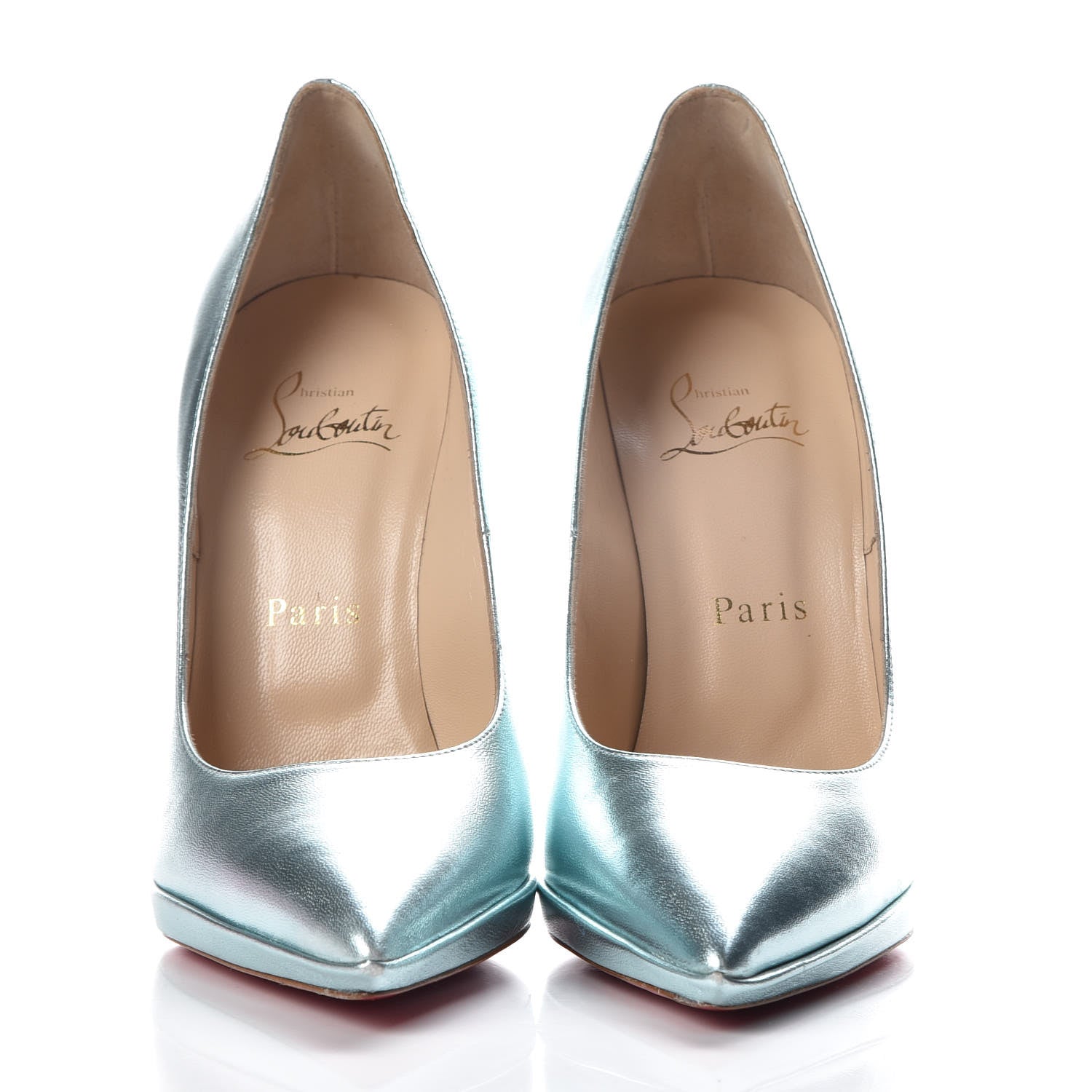 Christian Louboutin Metallic Nappa Pigalle Plato 120 Pumps 38 Silver 2 of 6