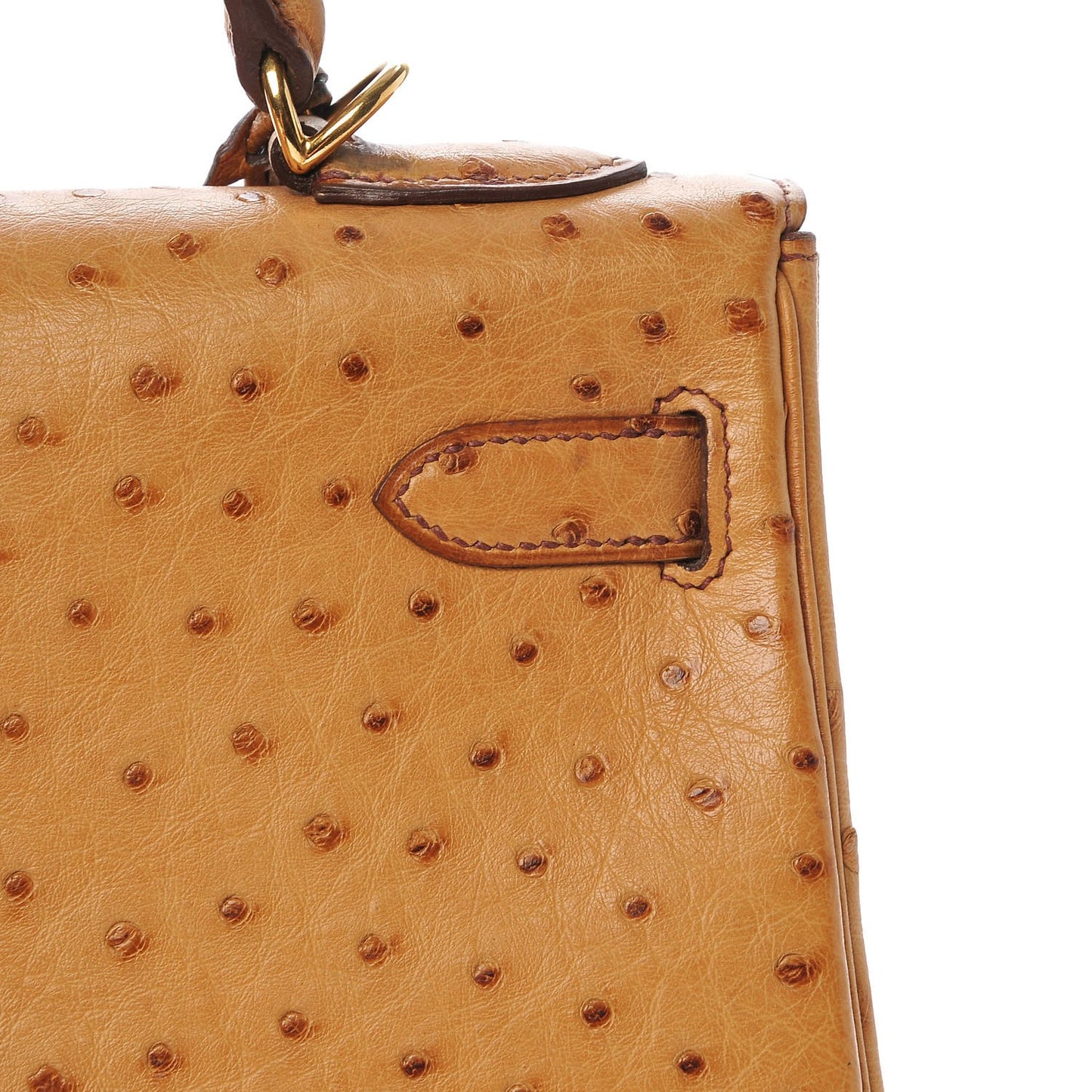 Ostrich Kelly Retourne 32 Gold