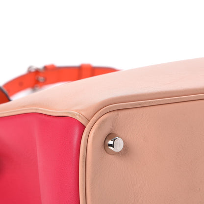 Christian Dior Smooth Calfskin Medium Tri-Color Diorissimo Tote Pink Fuchsia Orange 10 of 13