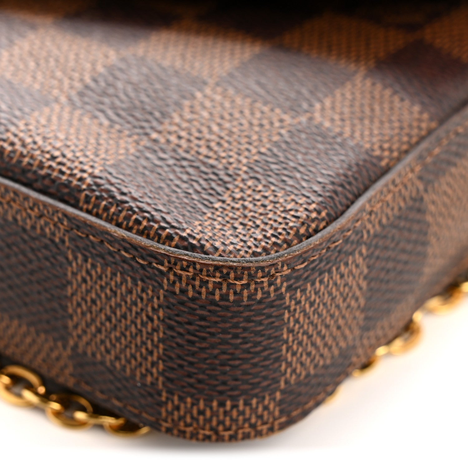 Louis Vuitton Damier Ebene Pochette Felicie Chain Wallet 13 of 15