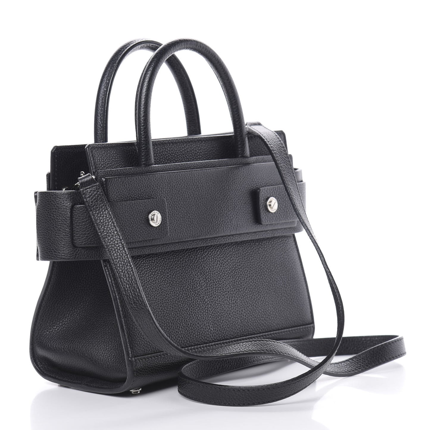Grained Calfskin Mini Horizon Satchel Black
