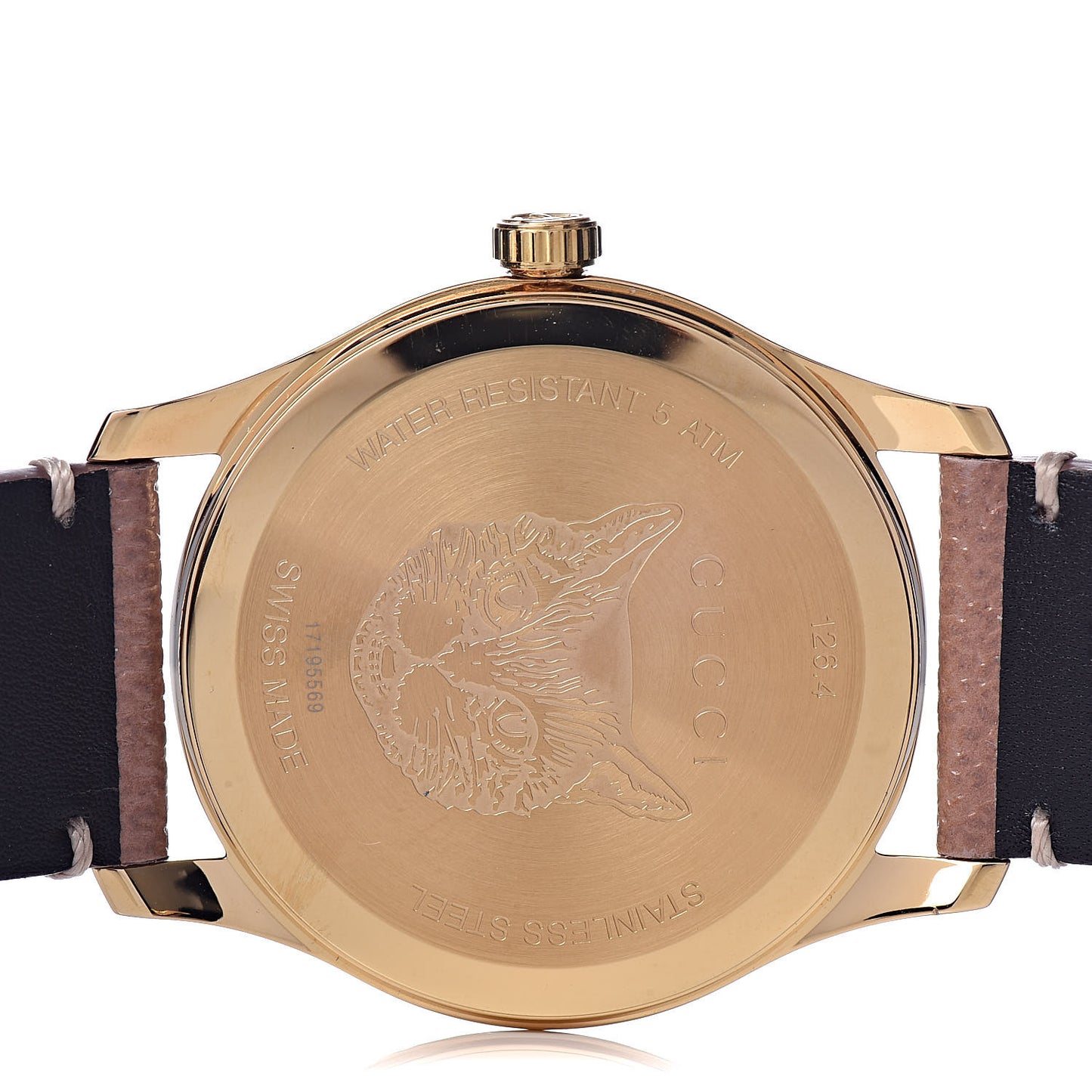 Stainless Steel Calfskin 38mm G-Timeless Moth Quartz Watch Brown