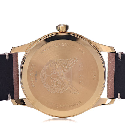 Gucci Stainless Steel Calfskin 38mm G-Timeless Moth Quartz Watch Brown 5 of 9