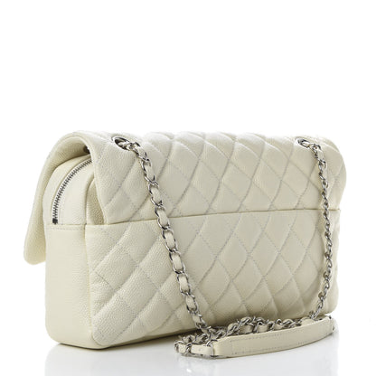 Chanel Caviar Quilted Jumbo Easy Flap Dark White 3 of 11