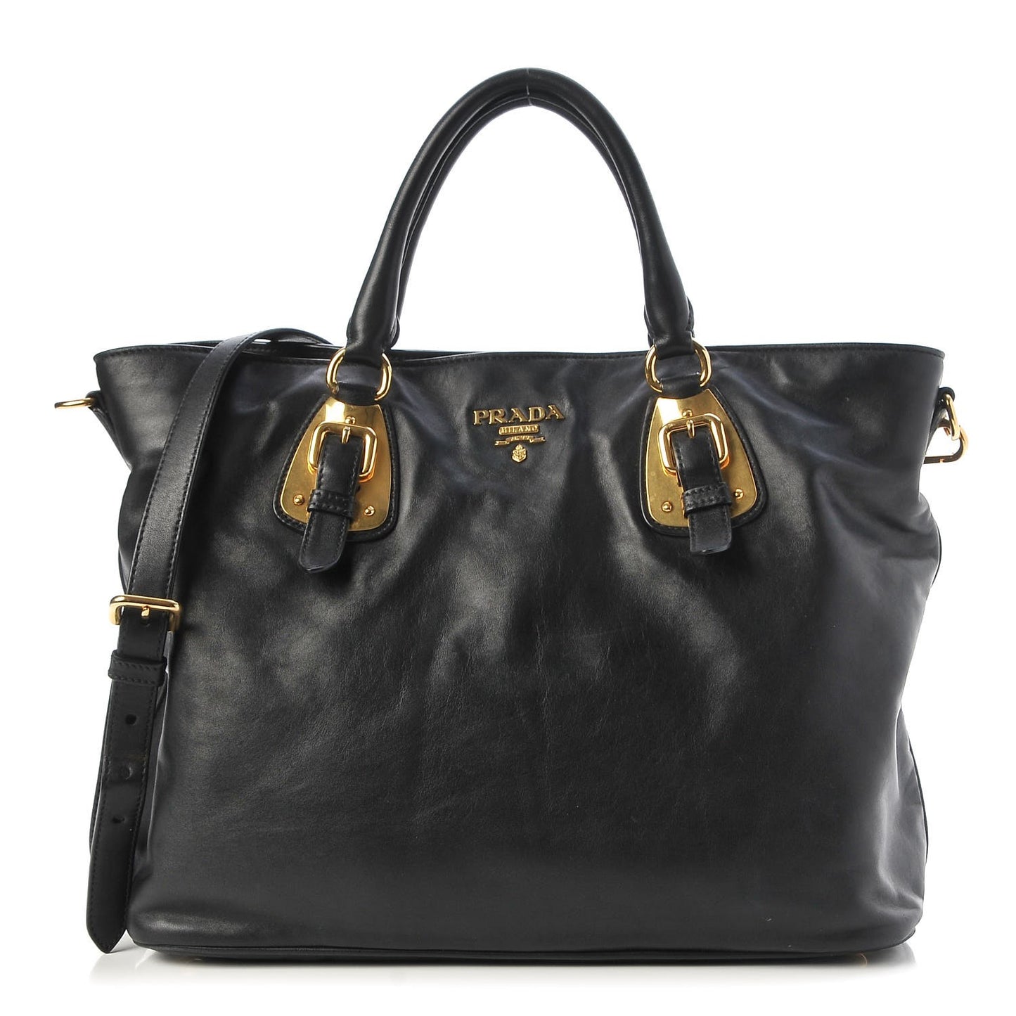 Soft Calf Shopping Tote Black