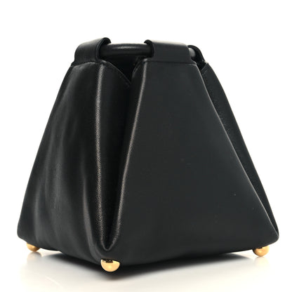 Bottega Veneta Calfskin Small Drawstring Pyramid Pouch Black 3 of 11