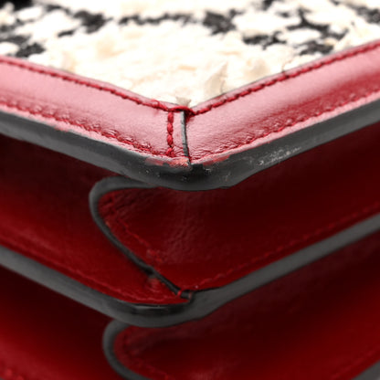 Gucci Tweed GG Monogram Small Dionysus Shoulder Bag White Black Romantic Cherry 10 of 18