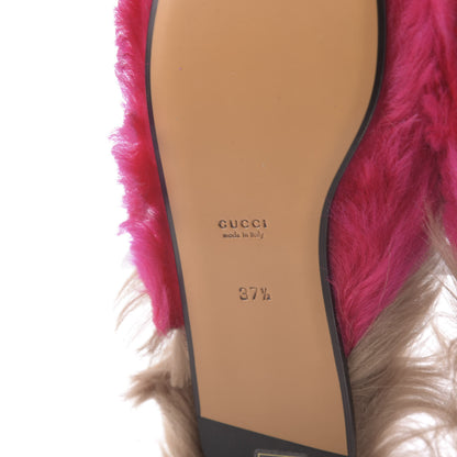 Gucci Merino Wool Womens Princetown Slippers 37.5 Raspberry Lipstick Natural 9 of 10