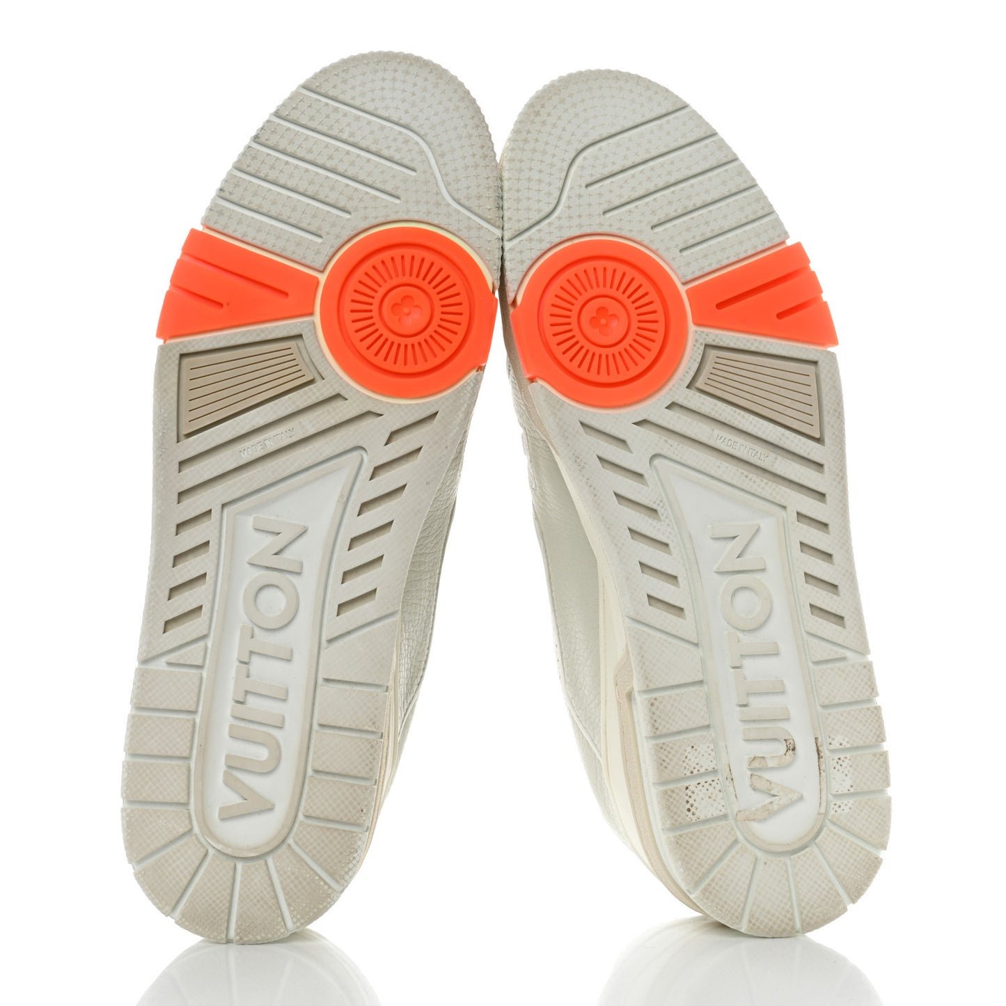 Calfskin Mens LV Trainer Sneakers 8 White