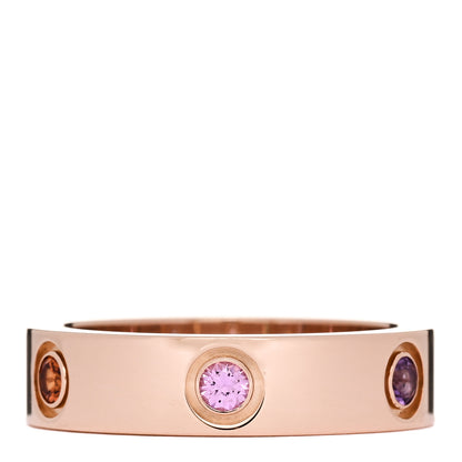 Cartier 18K Pink Gold Sapphire Garnet Amethyst 5.5mm LOVE Ring 58 8.5 1 of 4