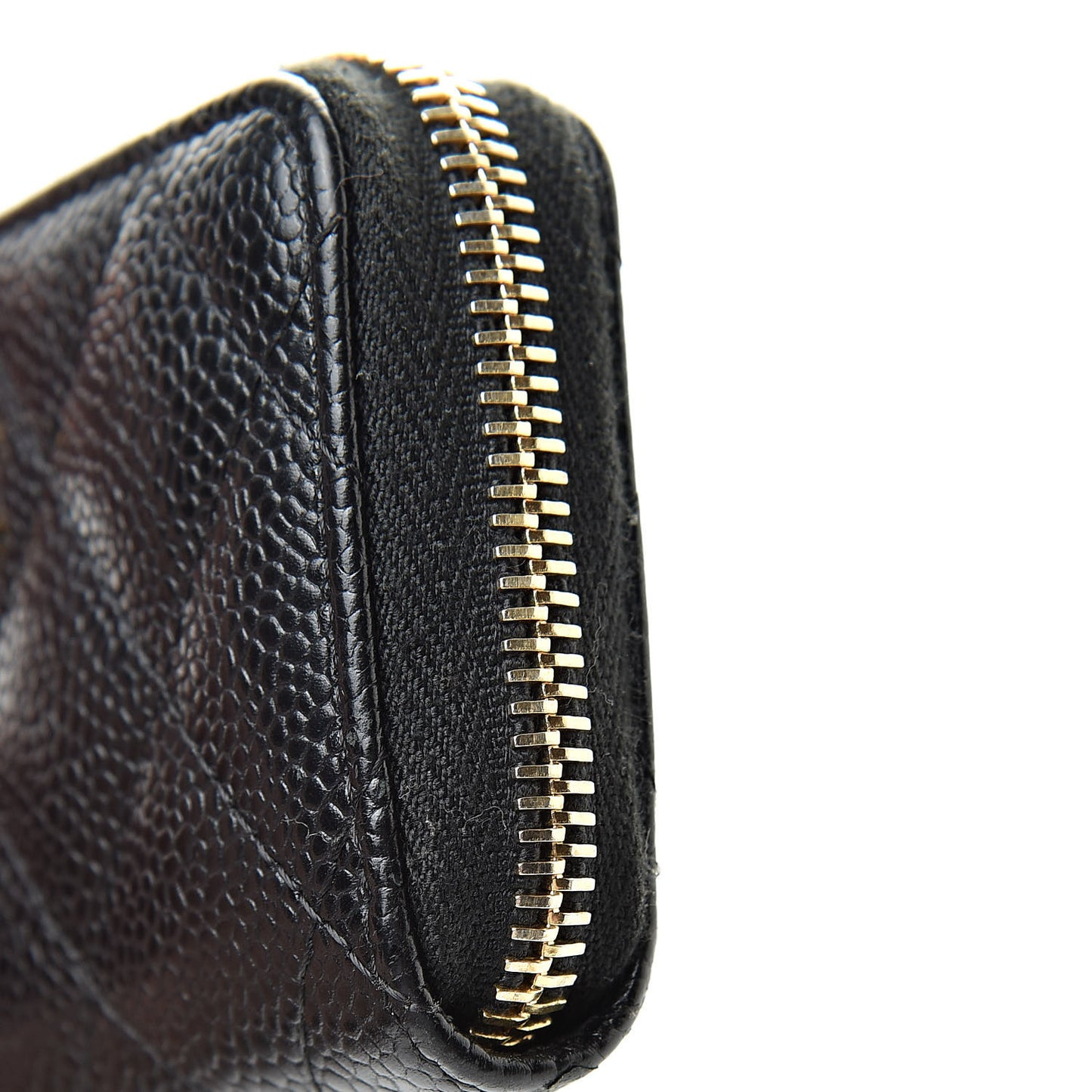 Caviar Quilted Zip Coin Purse Black