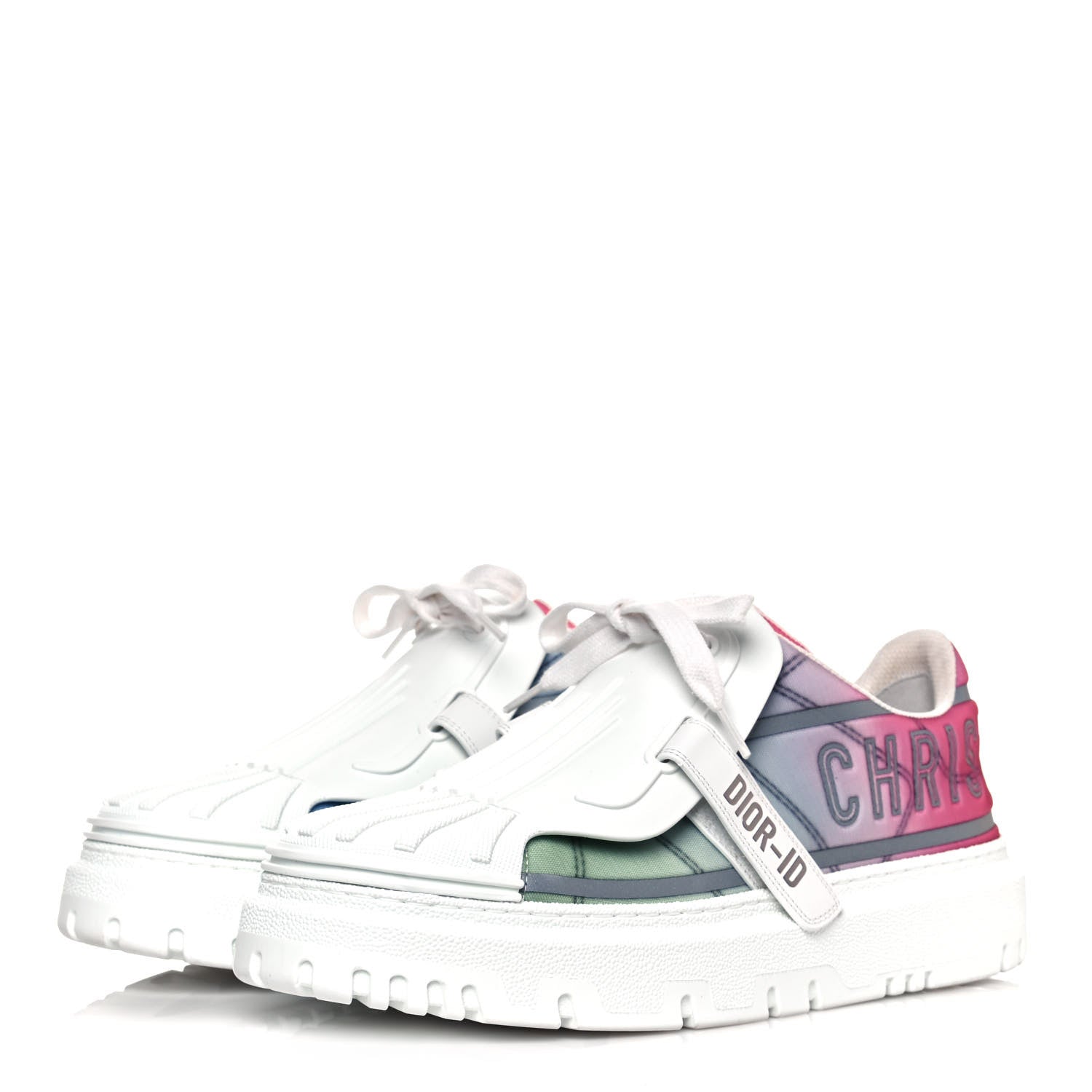 Christian Dior Nylon Shaded Dior-ID Platform Sneakers 40.5 Multicolor Framboise 3 of 8