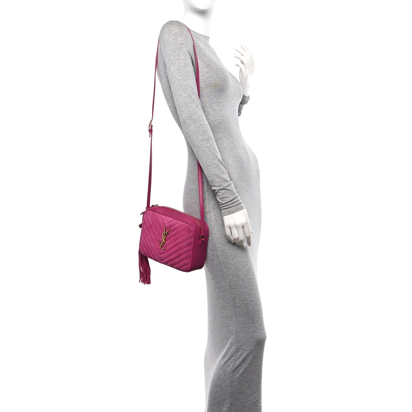 Suede Matelasse Monogram Lou Camera Bag Rose