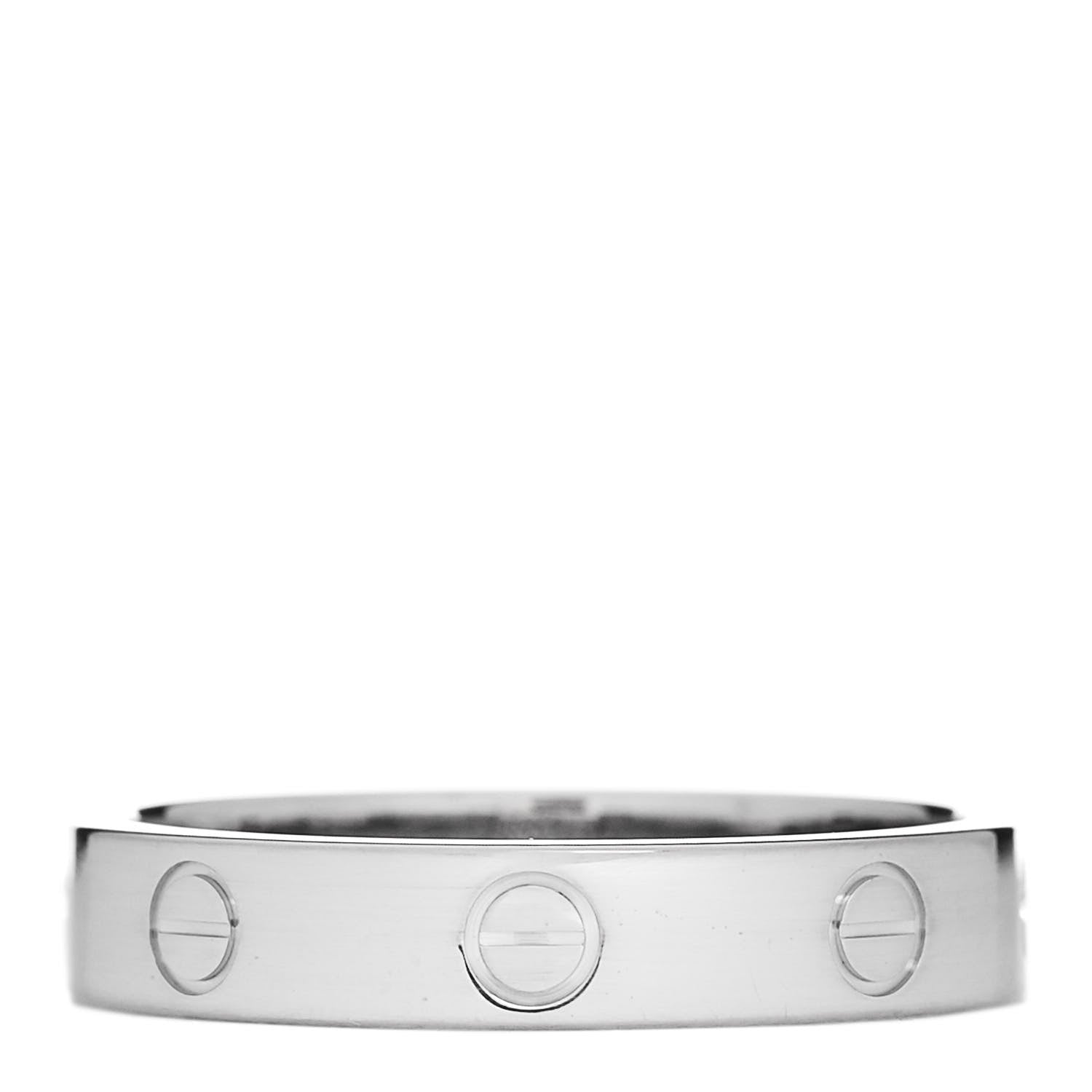 Cartier 18K White Gold 3.5mm LOVE Wedding Band Ring 58 8.5 3 of 4