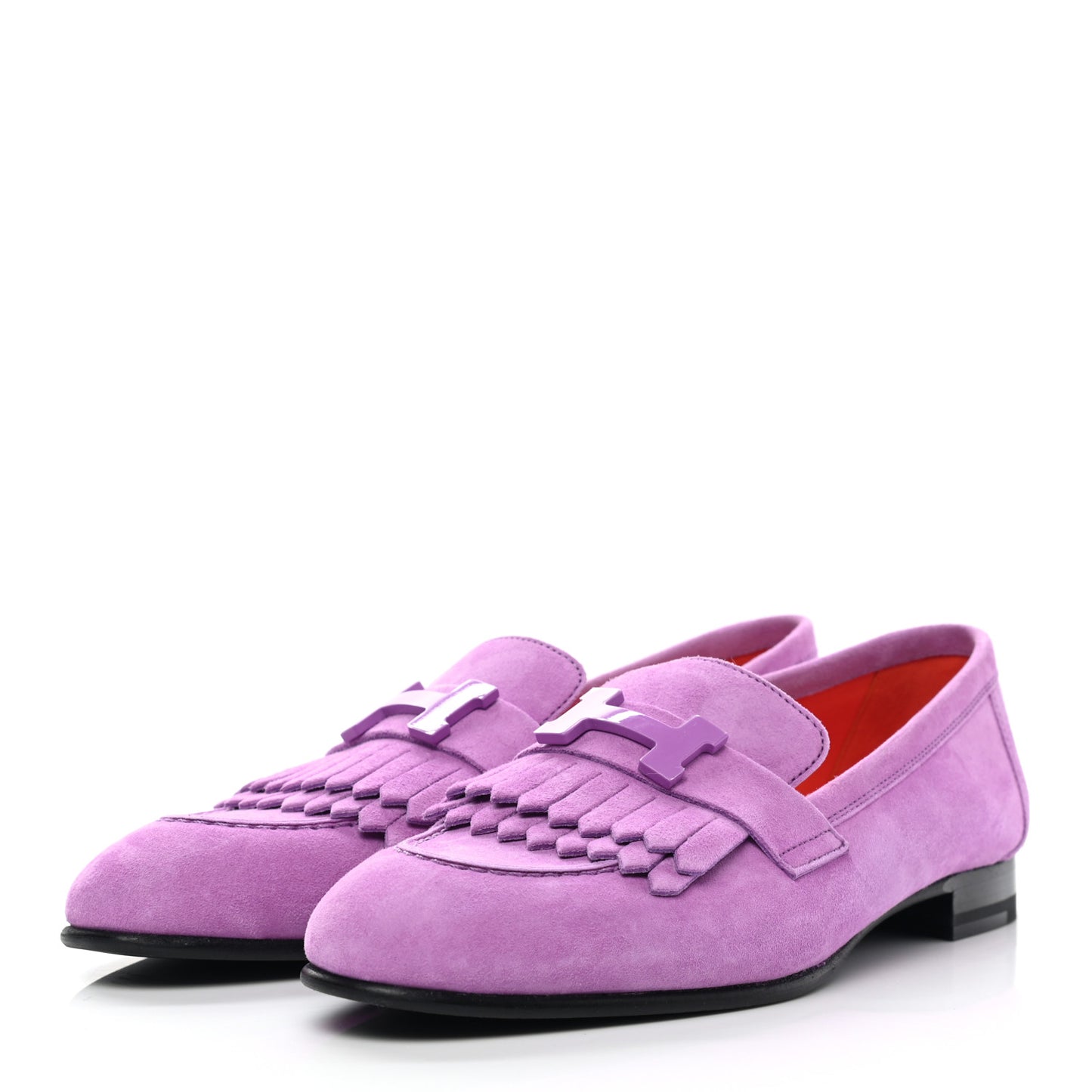 Suede Goatskin Womens Royal Loafers 36 Violet Parme