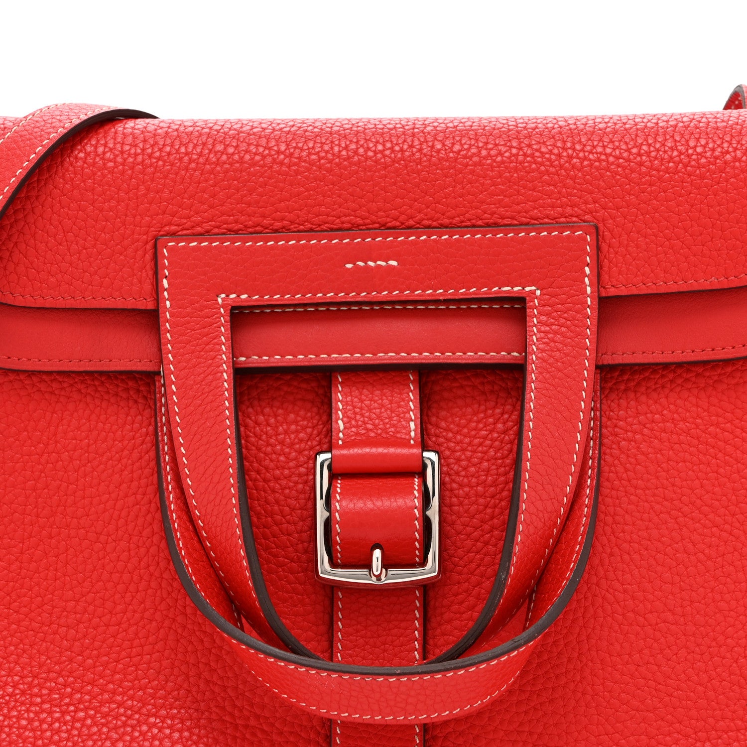 Hermes Taurillon Clemence Halzan 31 GM Rouge Casaque Vermillion 8 of 10