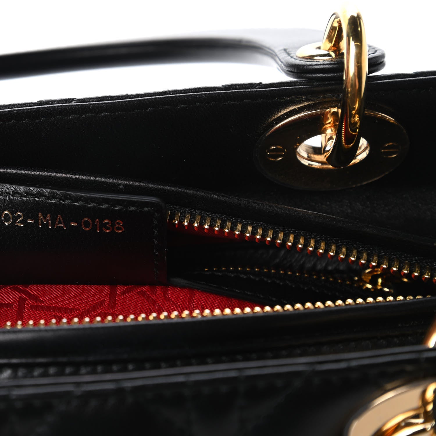 Christian Dior Lambskin Cannage Medium Lady Dior Black 9 of 10
