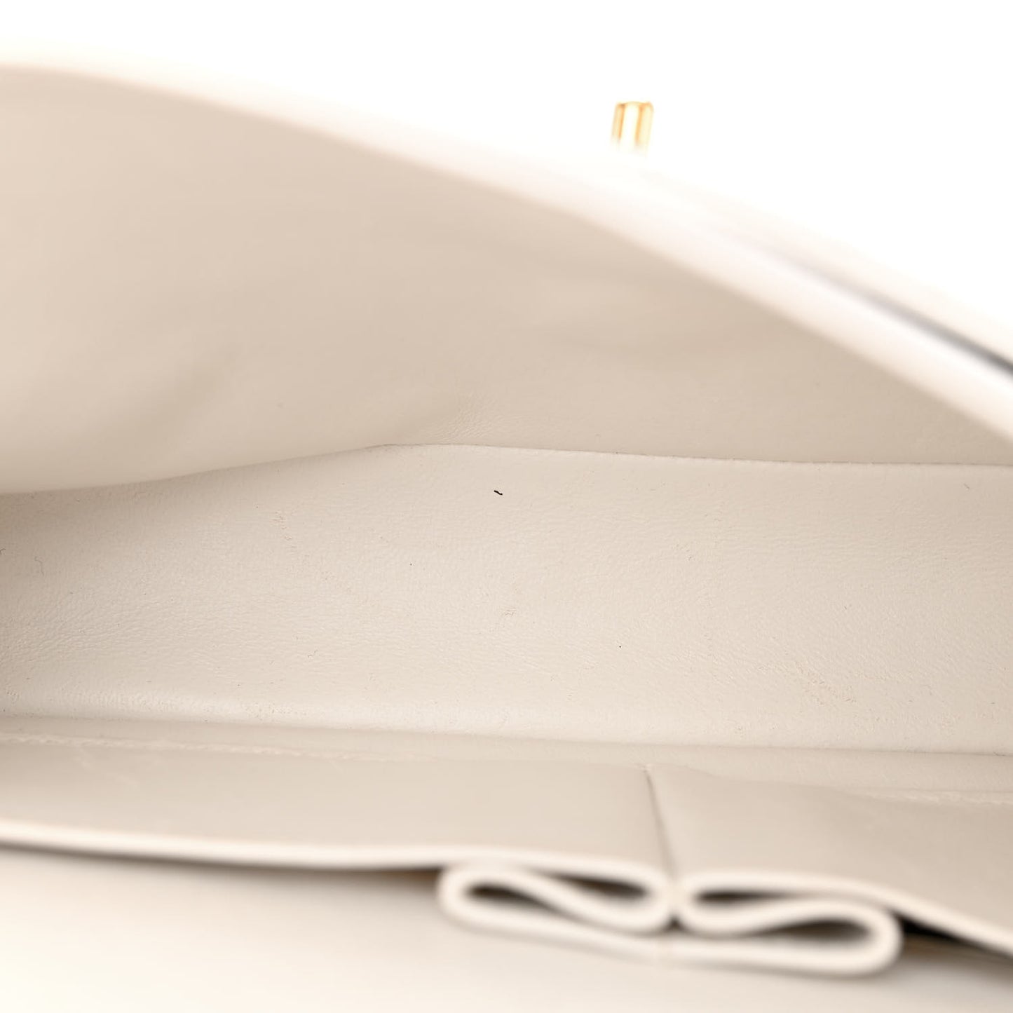 Lambskin Quilted Medium Double Flap White