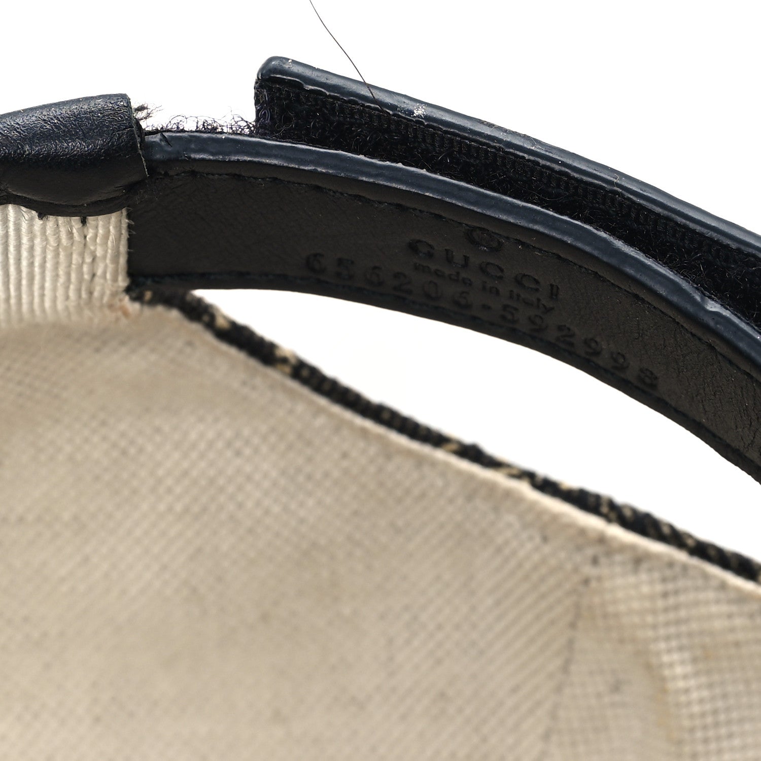 Gucci Denim Calfskin GG Monogram Oscar Baseball Hat M Black Ivory 10 of 11
